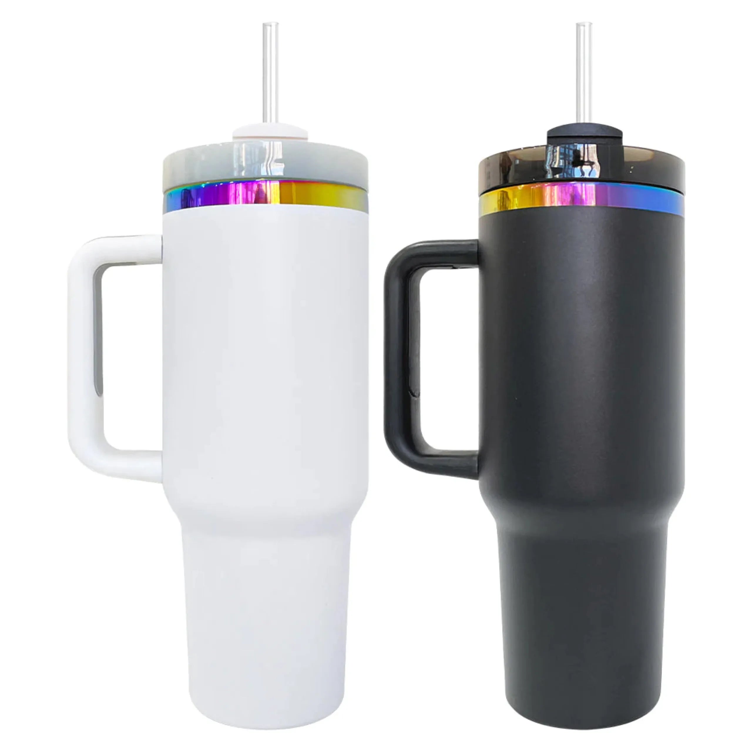 White and Black Rainbow Tumbler